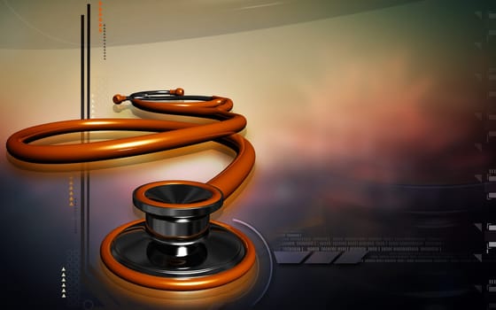 Digital illustration of stethoscope in colour background