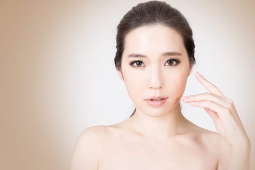 Asian glamour of beauty face, closeup portrait.