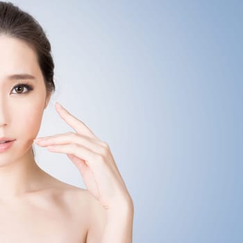 Asian glamour of beauty face, closeup portrait.
