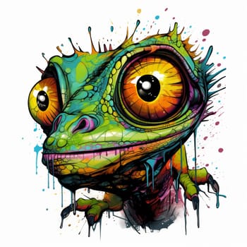 Vivid image of a chameleon. High quality photo