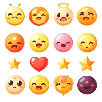 Funny emoticons on a white background. High quality photo