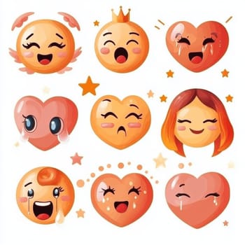 Funny emoticons on a white background. High quality photo