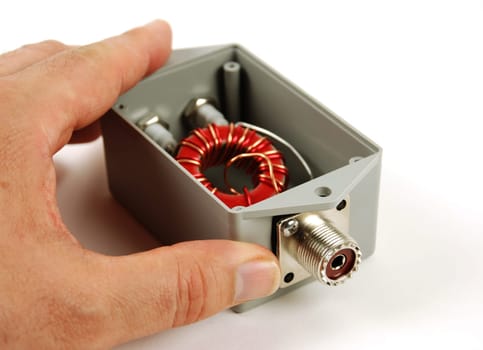 picture of a network device with connectors