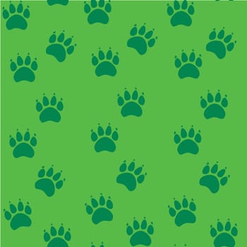 Cat or dog paw seamless pattern - vector animal footprint texture.