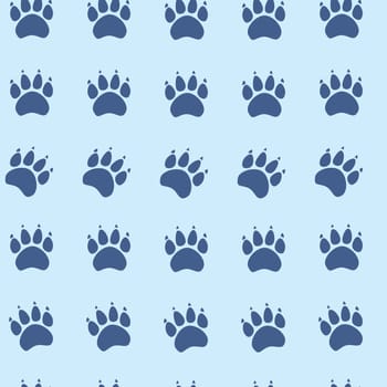 Cat or dog paw seamless pattern - vector animal footprint texture.