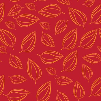 seamless with autumn leaves on colorful background. vector illustration