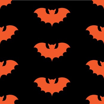 Halloween seamless pattern swarm of black bat on dark bg. Beautiful vector background for decoration halloween designs. Cute minimalistic texture illustration.