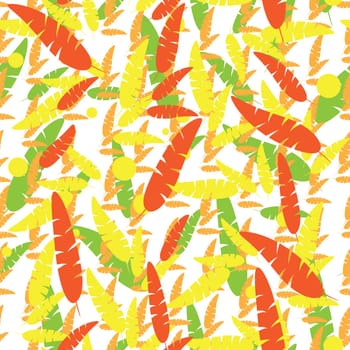 seamless with autumn leaves on white background. vector illustration