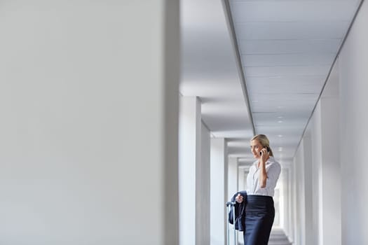 A young businesswoman about to take a business trip