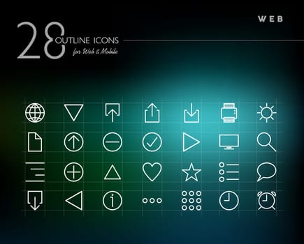 Global web line icons set for web and mobile app. EPS10 vector file organized in layers for easy editing.