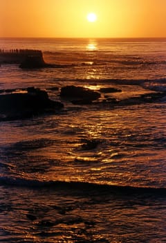 Pier at sunset in  La Jolla , California
