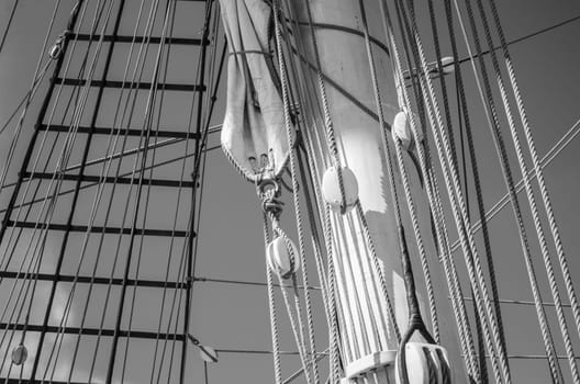 Standing rigging on an old ship