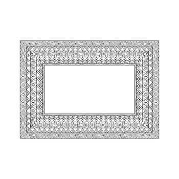 set of ornate line art frames and borders. Black outline elements for invitations or greeting cards.