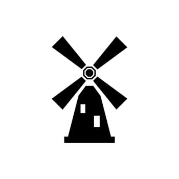 Windmill or mill line dark icon. Vector illustration. EPS 10