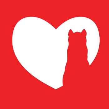 Cute cartoon red cat in heart logo. Kids illustration with domestic animal. Lovely pet. Nice illustration perfect for gift cards, post cards, greeting cards, t-shirts and other designs.