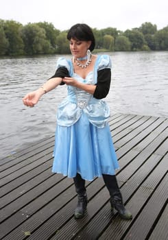 Tanja Schumann as Disney character ,. Dragon boat race in favor of Hamburg children's aid projects at the Hansa Rowing Club on the Alster Hamburg ,09.09.2017.