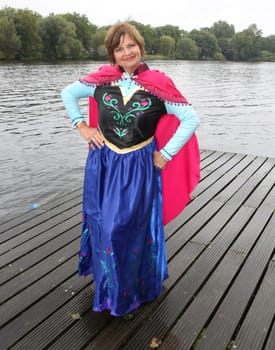 Franziska Menke as Disney character ,. Dragon boat race in favor of Hamburg children's aid projects at the Hansa Rowing Club on the Alster Hamburg ,09.09.2017.