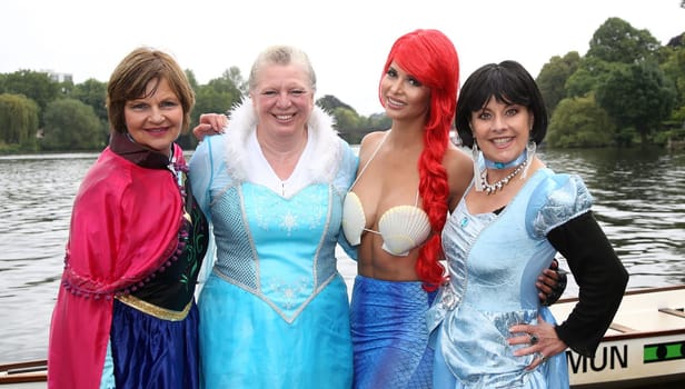 Franziska Menke,Ester Peters ( kinderleben e.v.) Micaela Schaefer ( Mermaid Arielle ) and Tanja Schumann ,. Dragon boat race in favor of Hamburg children's aid projects at the Hansa Rowing Club on the Alster Hamburg ,09.09.2017.