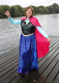 Franziska Menke as Disney character ,. Dragon boat race in favor of Hamburg children's aid projects at the Hansa Rowing Club on the Alster Hamburg ,09.09.2017.