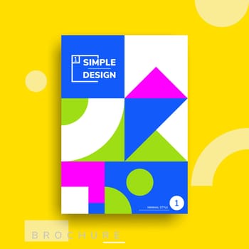 Colorful flat geometric covers design. Vector poster template. Modernism futuristic composition with simple shapes