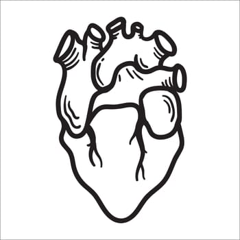 Artistic decorative hand drawn heart in trendy modern pop art style. Fashion sticker design element symbol T-shirt