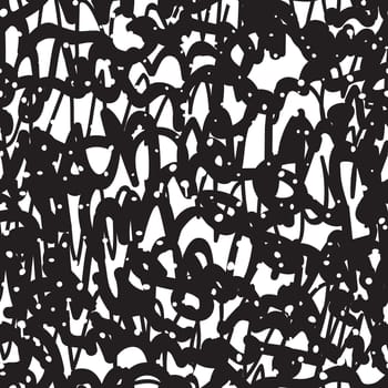 Vector tags seamless pattern. Fashion graffiti hand drawing texture, street art retro style vintage design for t-shirt skateboard textile wrapping paper in black white