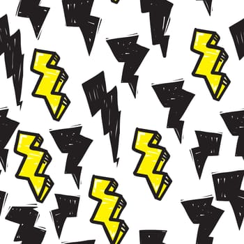 Vector tags seamless pattern. Fashion black and white graffiti hand drawing design texture in hip hop street art style for t-shirt skateboard textile