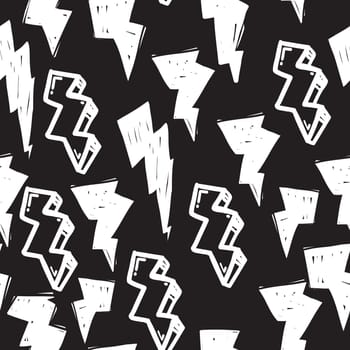 Vector tags seamless pattern. Fashion black and white graffiti hand drawing design texture in hip hop street art style for t-shirt skateboard textile