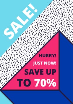 Flat design sale website banner template. Bright colorful vector illustrations for social media, posters, email, print, ads designs, promotional material. Yellow Pink Blue black and white