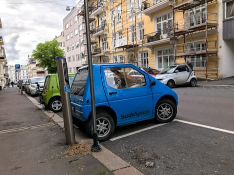 Oslo, Norway - 08 June 2017: Electric car charging station. Eco automobile that sparked a revolution