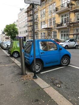 Oslo, Norway - 08 June 2017: Electric car charging station. Eco automobile that sparked a revolution