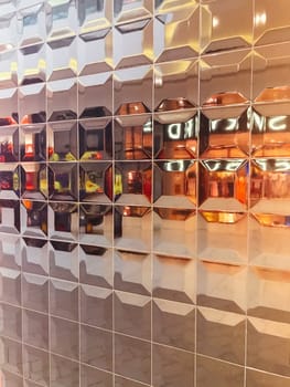 Distortion reflection in shop-window, glass background