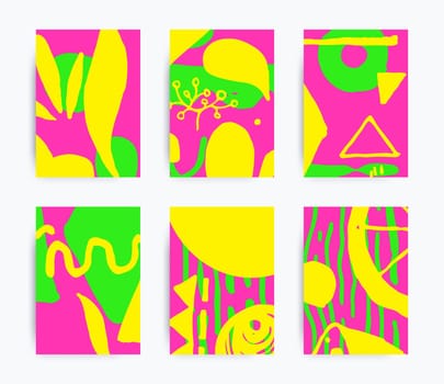Simple decorative handmade backgrounds for design project, cover with isolated elements in clipping mask