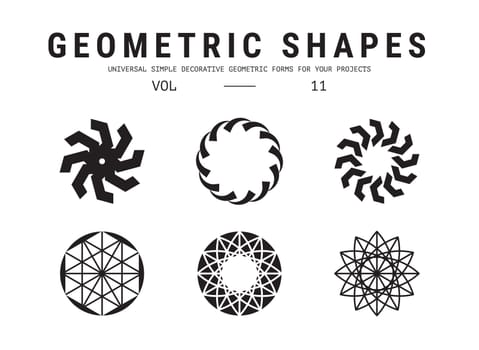 Geometric shapes set. Universal simple decorative forms for your projects. Minimal logo design