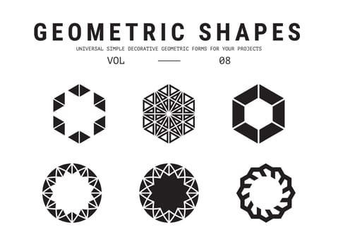 Geometric shapes set. Universal simple decorative forms for your projects. Minimal logo design