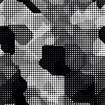 Modern seamless pattern with dots transition halftone in black and white