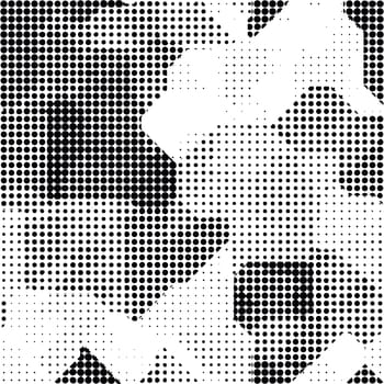 Modern seamless pattern with dots transition halftone in black and white