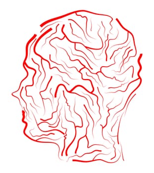 vein  human head vector symbol icon design. Beautiful illustration isolated on white background.