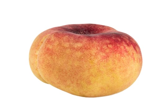 Peach Saturn isolated on white background photo. Beautiful picture, background, wallpaper .