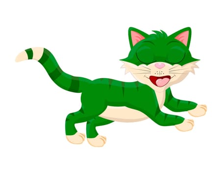 cartoon cat with closed eyes vector symbol icon design. Beautiful illustration isolated on white background.