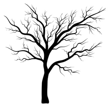 bare tree silhouette vector symbol icon design. Beautiful illustration isolated on white background.