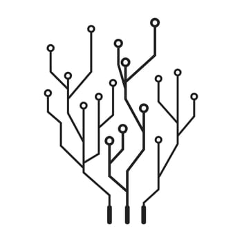 high tech circuit board vector symbol icon design. Beautiful illustration isolated on white background.