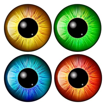 eye, pupil, iris, vector symbol icon design. Beautiful illustration isolated on white background.