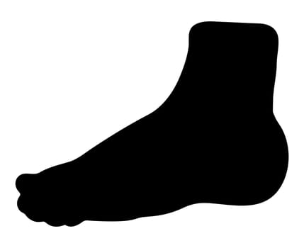 bare foot silhouette vector symbol icon design. Beautiful illustration isolated on white background.