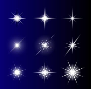 transparent star vector symbol icon design. Beautiful illustration of glowing light effect stars bursts with sparkles on transparent background for christmas card