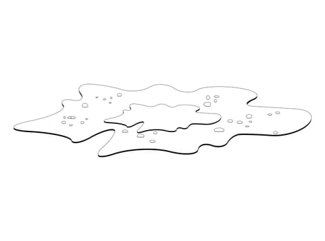 Pile of ground, heap of soil - vector silhouette illustration isolated on white background.