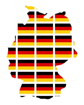 Germany map flag vector symbol icon  design. German flag color illustration isolated on white background.