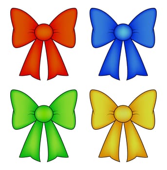 ribbon bow set for christmas present symbol design. Vector illustration isolated on white background.