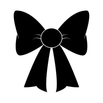 ribbon bow silhouette for christmas present symbol design. Vector illustration isolated on white background.