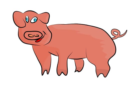 Cartoon pig vector symbol icon design. Cute animal illustration isolated on white background